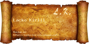 Lacko Kirill névjegykártya